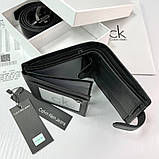 Чоловічий подарунковий набір портмоне та ремінь Ck (497), фото 4