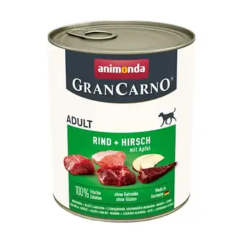 Вологий корм для собак Animonda Gran Carno Adult Beef + Deer with Apple | 800 г (яловичина та оленина)