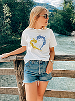 Женская футболка Mishe Принтованная 52 Белый (200132)