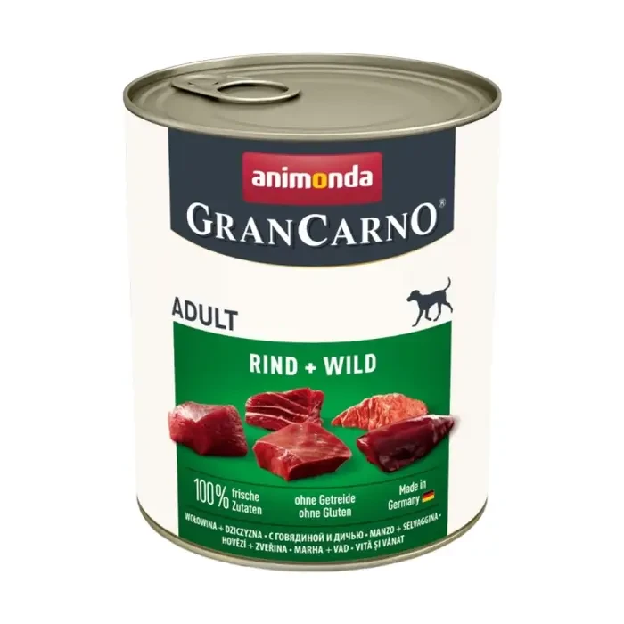 Вологий корм для собак Animonda GranCarno Adult Beef + Game | 800 г (яловичина та дичина)