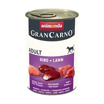 Вологий корм для собак Animonda GranCarno Adult Beef + Lamb | 400 г (яловичина і ягня)