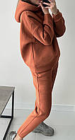 Спортивный костюм на флисе, тринитка, 95% хлопок, цвет: помаранчевый, Украина, арт. 1241 M