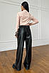 Жіночі чорні брюки-палаццо із екошкіри, фото 9