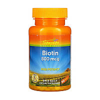 Биотин, натуральная пищевая добавка Biotin 800 mcg (90 tabs), Thompson Bomba