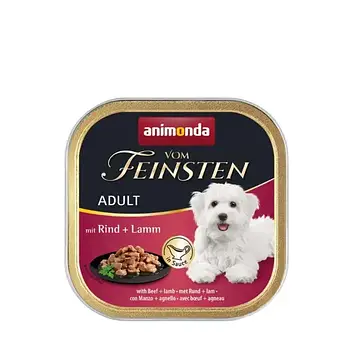 Вологий корм для собак Animonda Vom Feinsten Adult with Beef + lamb | 150 г (яловичина і ягня)