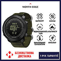 (ОРІГИНАЛ) North Edge Apache Green 5 BAR, Тактичний годинник із компасом, Норс Едже 5 Барів із зеленим ремінцем