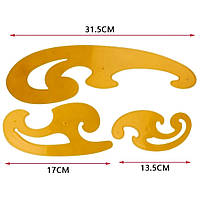 Набір кравецьких лекал Peri для побудови кривих ліній (3 одиниці) (6414)