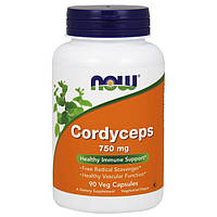 Иммуномодулятор Кордицепс для спорта Cordyceps 750 mg (90 veg caps), NOW Bomba