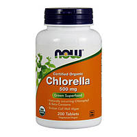 Биодобавка для спортсменов Chlorella 500 mg (200 tab), NOW Bomba