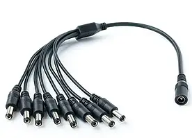 Розгалужувач живлення гніздо 5,5/2,1 на 8 штекерів 5,5/2,1