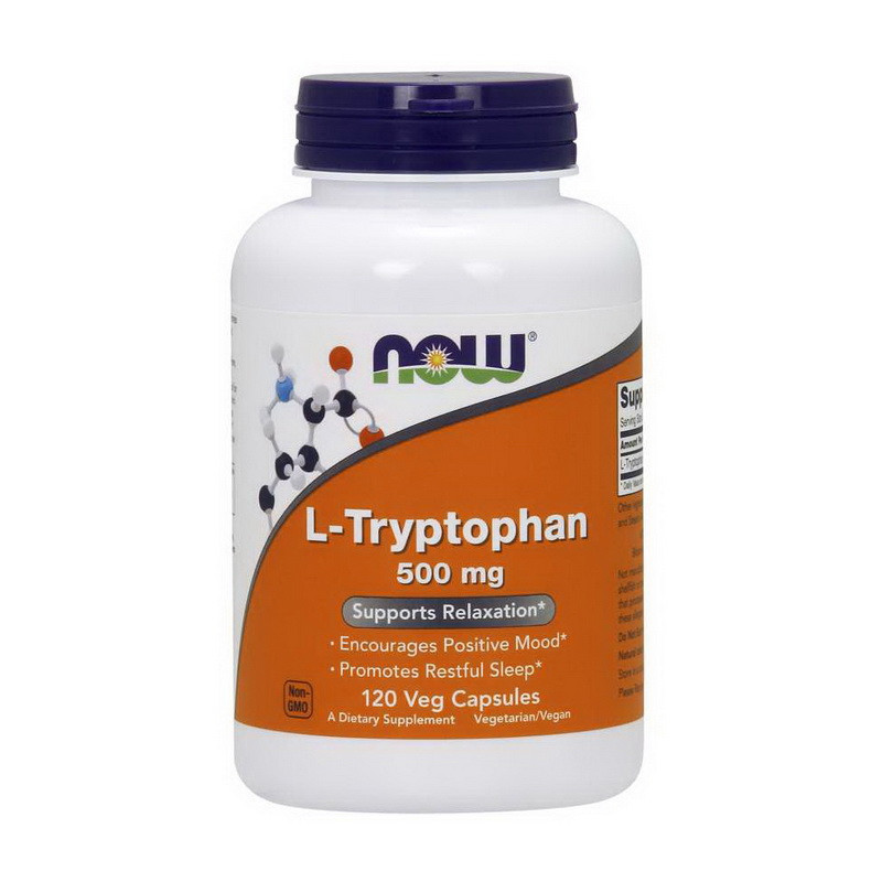 Спортивна харчова добавка L-Триптофан L-Tryptophan 500 mg (120 veg caps), NOW