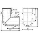 Кутник 90° SANDI FORTE латунь зовнішня-зовнішня 3/4" SF37320, фото 2