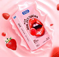 Презервативы OLO для орального секса минета клубника 10 штук в пачке