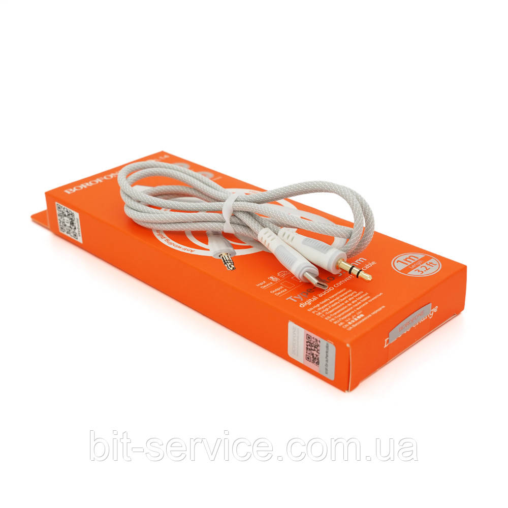 Перехідник Borofone BL14 Jack 3.5mm(M) =>Type-C(M), 1м, White, Box