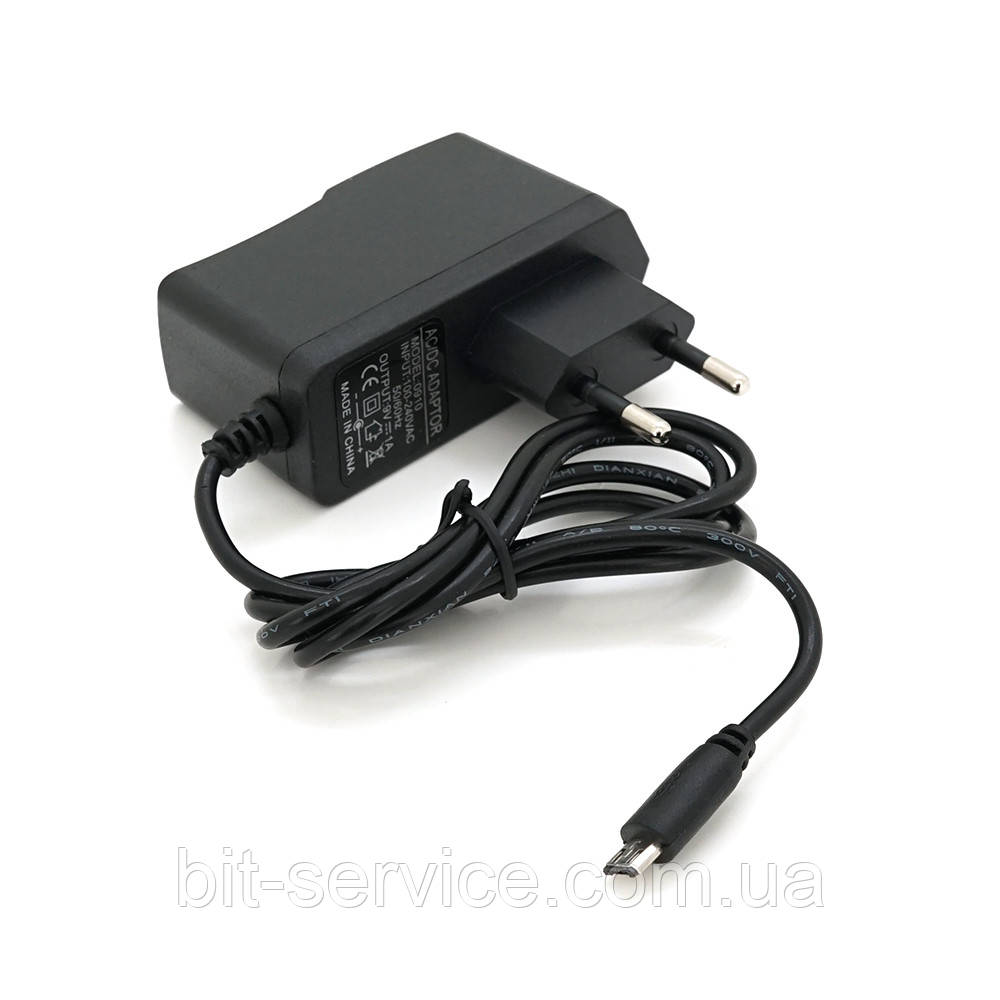 Імпульсний адаптер живлення XS-0910 9В 1А (9Вт) 220V-microUSB довжина 0,5м