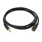 Подовжувач Audio DC3.5 тато-мама 5.0м, GOLD Stereo Jack, (круглий) Black cable, Пакет Q240