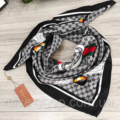 Хустка Gucci шовкова з ручною підшивкою, фото 4