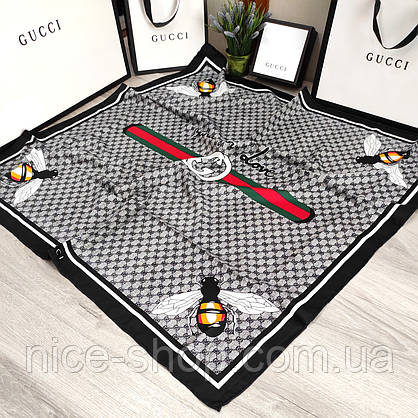 Хустка Gucci шовкова з ручною підшивкою, фото 5