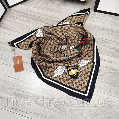 Хустка Gucci шовкова з ручною підшивкою, фото 6