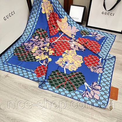 Хустка Gucci шовкова з ручною підшивкою, фото 4