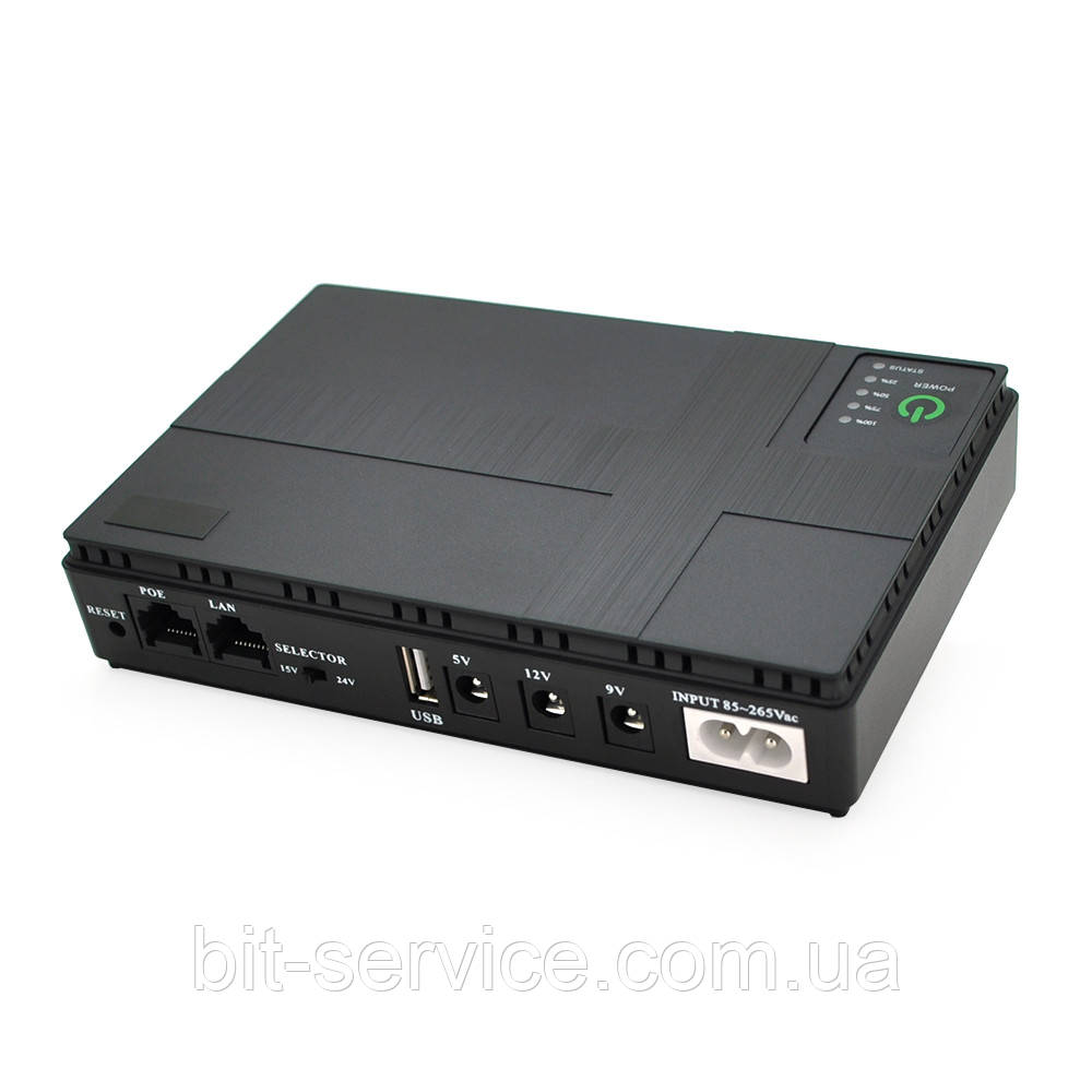 ДБЖ UPS-18W DC1018P для роутерів/комутаторів/PON/POE-430, 5//9/12V, 1A, 4*18650 (2600MAh), Black, BOX