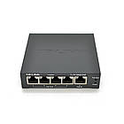 Комутатор POE 48V 4 порти POE + 1 Uplink POE IN , 48-52 V корпус-метал, Black, живлення від POE