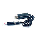 Кабель для роутера 5.5/2.5 mm (M) => USB2.0 (Out: 12V/9V) + перехідник, 1 м, Black, OEM