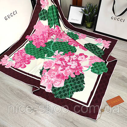 Хустка Gucci шовкова з ручною підшивкою, фото 4
