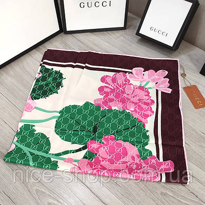 Хустка Gucci шовкова з ручною підшивкою, фото 5