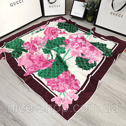 Хустка Gucci шовкова з ручною підшивкою, фото 3