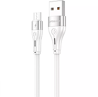 Шнур micro usb Proove Soft Silicone Micro USB 2.4A 1m White белый провод для зарядки телефона