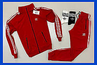 Осенний спортивный костюм для подростка красный с олимпийкой Молодежные спортивные костюмы Adidas лампас