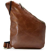 Мужская сумка-слинг через плечо TARWA GB-6402-3md Наппа коньяк высокое качество