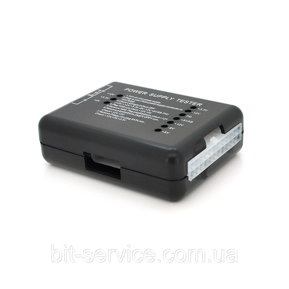 Тестер для діагностики блоку живлення 4pin / 6pin / 8pin / 20pin / 24pin / Floppy / SATA, Blister