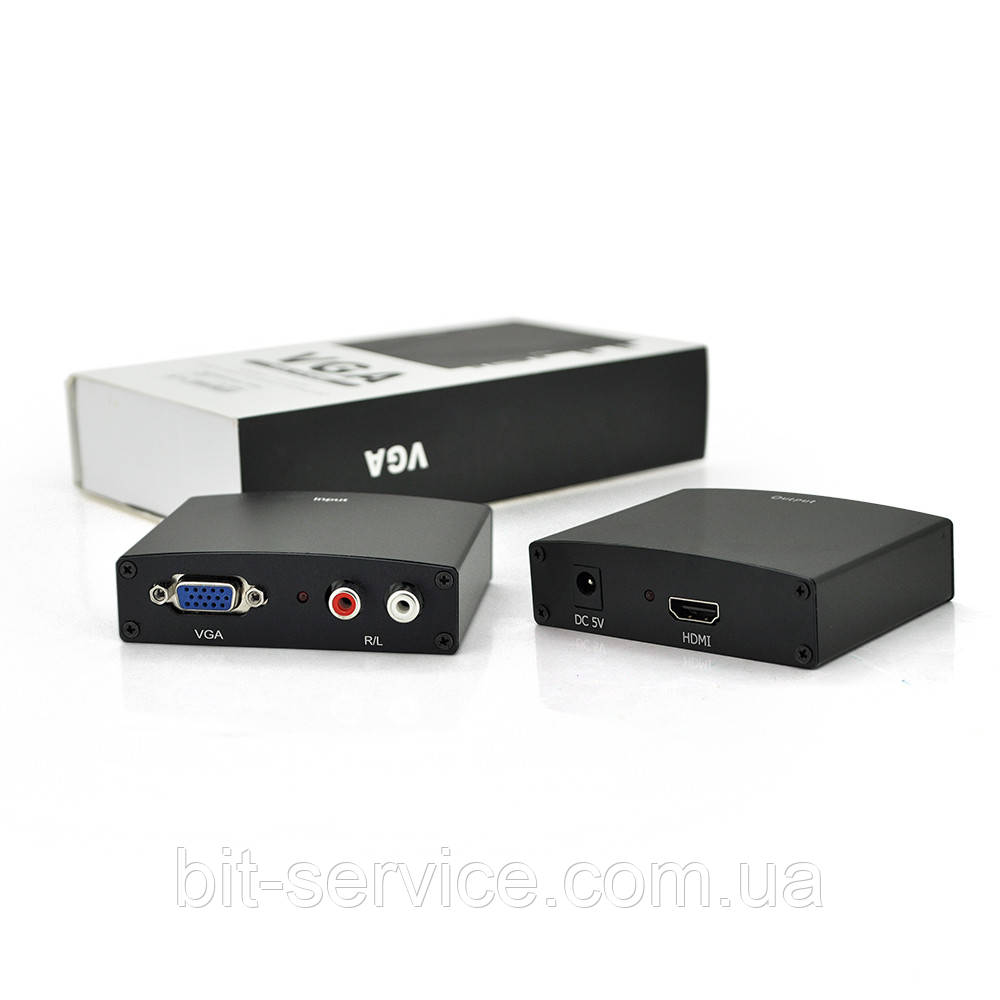 Активний конвертер HDMI (input) на VGA(output)  + Audio Adapter, Black, 4K / 2K, Пакет