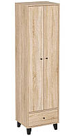 Шкаф нью-ретро распашной узкий с ящиком дуб сонома Шкаф-17 (50х40х180) Компанит