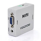 Конвертер Mini, VGA2HDMI, ВИХІД HDMI (мама), на ВХІД VGA (мама) 720P/1080P, White, BOX