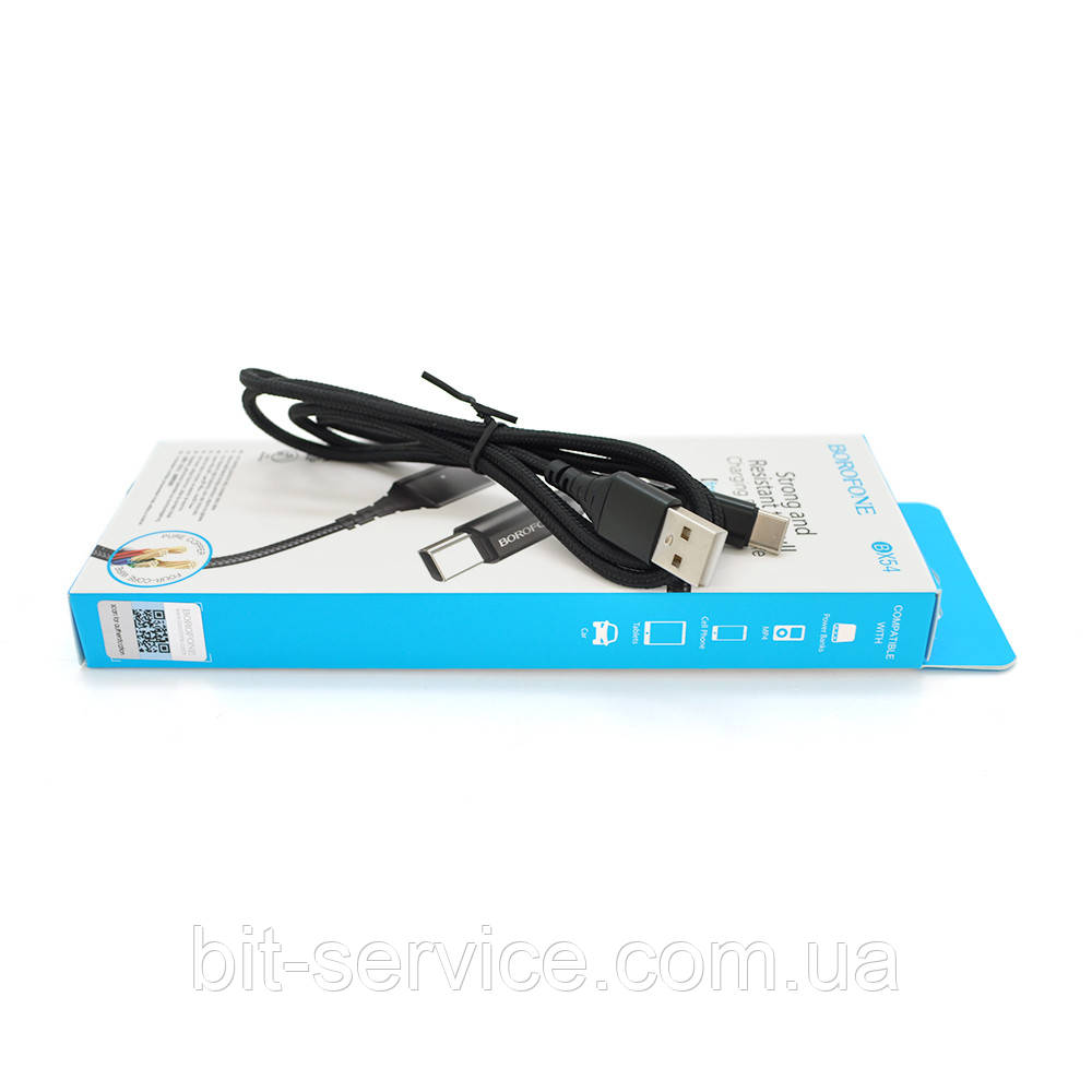 Кабель Borofone BX54, Type-C-USB, 3A, Black, довжина 1м, BOX