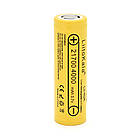 Акумулятор 21700 Li-Ion LiitoKala Lii-40A, 4000mah （400-4300mah）, 25A, 3.7V (2.5-4.2V), Yellow, PVC BOX