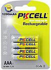 Акумулятор PKCELL 1.2V AAA 1200mAh NiMH Rechargeable Battery, 4 штуки в блістері ціна за блістер, Q12