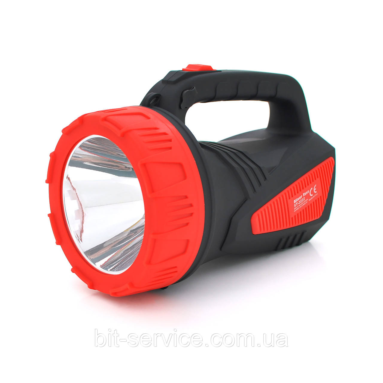 Ліхтар пошуковий Silver Toss ST-222, 1LED T6, 10W, 2 режими, 8000mah, Black/RED, IP40, 220х125х150мм