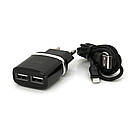 Набір HOCO C12 СЗУ 1xUSB+ кабель iPhone, 2.4A, Black, Blister-box