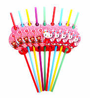 Коктейльні трубочки "Hello Kitty". В упак: 10 шт. Розмір: 25см. Діаметр: 5мм.