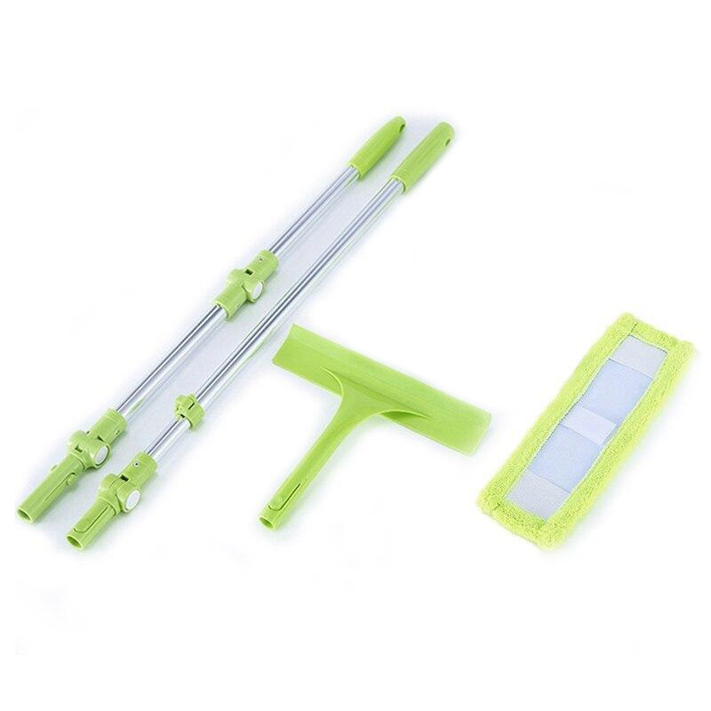 Телескопическая швабра для мытья окон снаружи, Зеленая, щетка для мойки ...