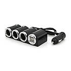 АЗУ розгалужувач Olesson 1503, 12V-3*12V+2*USB, Black, Blister