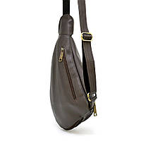 Слинг рюкзак на одно плечо из телячьей кожи GC-3026-3md бренд Tarwa коричневый высокое качество