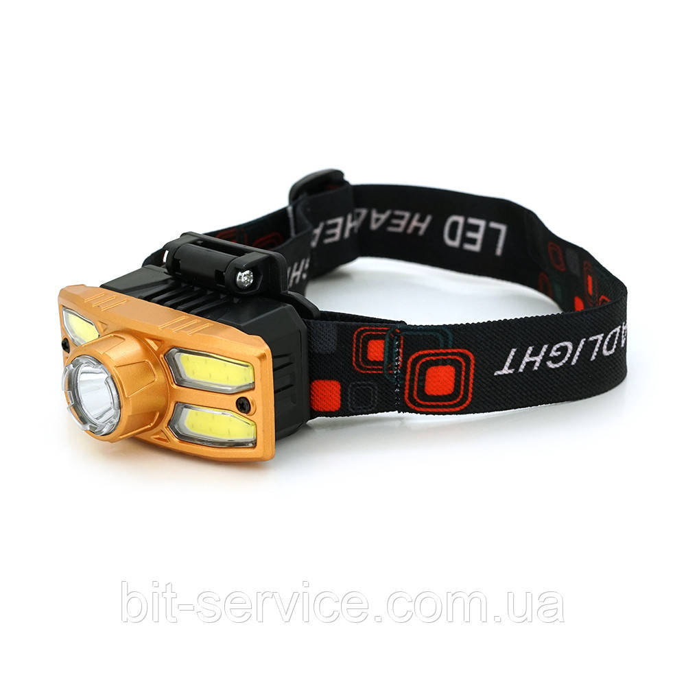 Налобний ліхтарик Bailong HX-209,1 led 3W, 4 Led Cob, 4 режими, корпус-пластик, водостійкий, ip44, sensor,