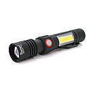 Ліхтар ручний Watton WT-601, P50 + 16 SMD COB, 2+2 режими, ZOOM, 18650/2400mah, Black, IP40, USB Type-C,