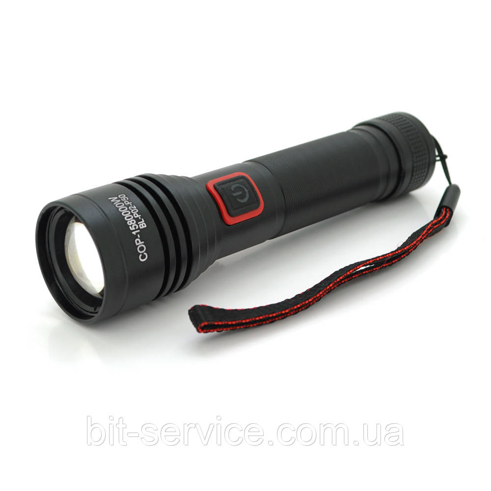 Ліхтарик Balog BL-P02-P50, 3 режими, алюміній, акум 18650, USB кабель, BOX