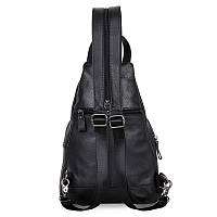 Черный кожаный рюкзак John McDee 4005 черный высокое качество